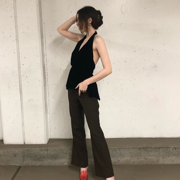 Free people black velvet halter top - Picture 3 of 3